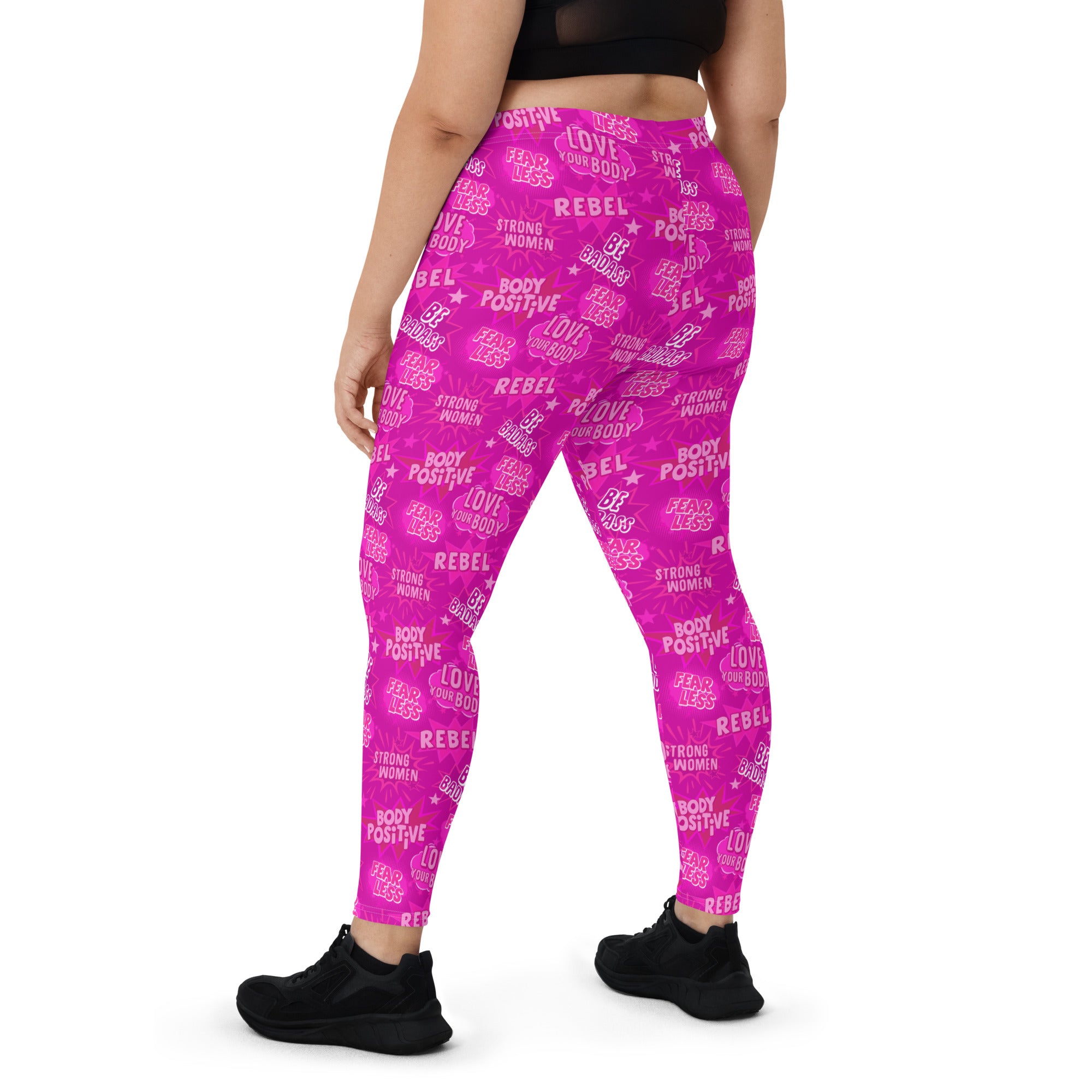 SHE REBEL - Hot Pink Empower Mid-Waist Leggings